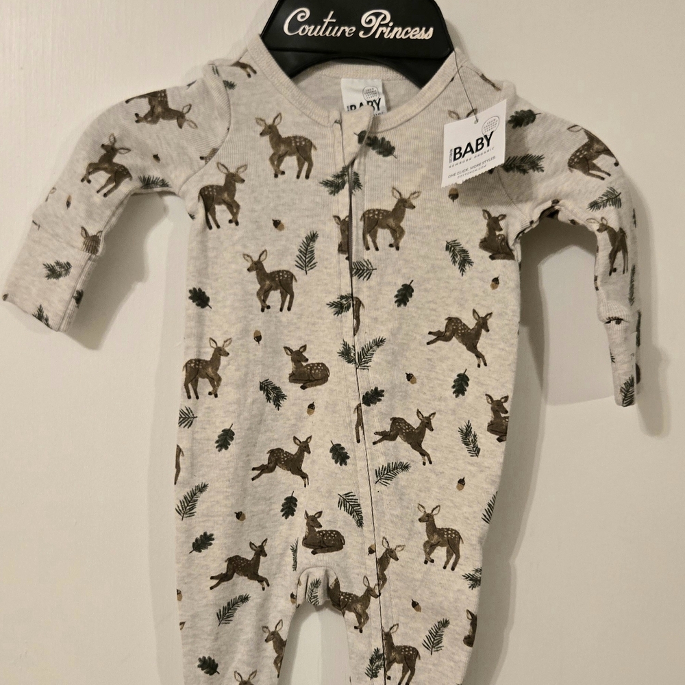 Cotton On Gray Forest Animal Footie